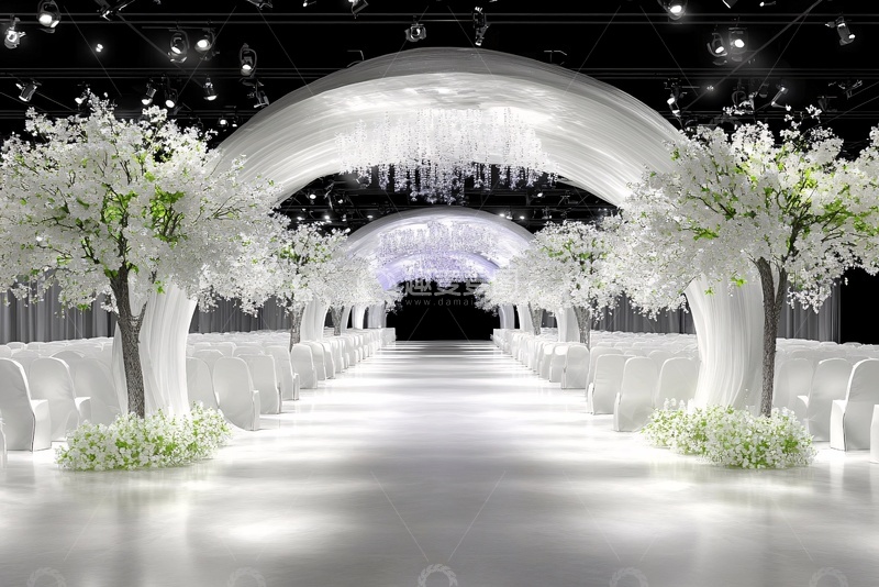 高清大图下载【趣麦麦图】-白色浪漫婚礼现场布置957