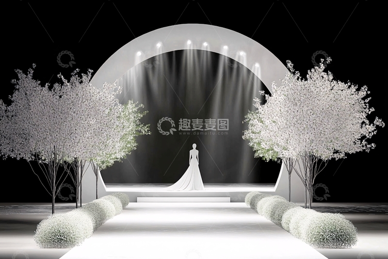 高清大图下载【趣麦麦图】-梦幻白色婚礼场景布置704