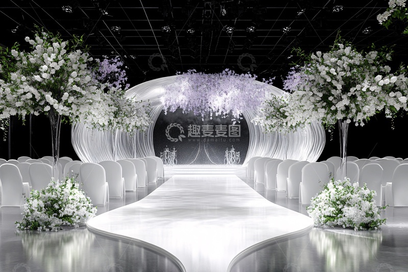高清大图下载【趣麦麦图】梦幻白色系婚礼现场布置522