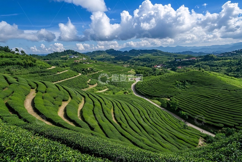 高清大图下载【趣麦麦图】美丽的绿色梯田茶园风光911