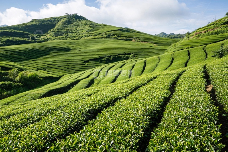 高清大图下载【趣麦麦图】翠绿连绵的梯田茶园美景799