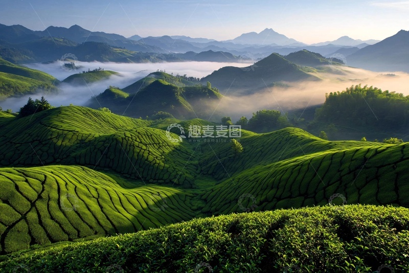 高清大图下载【趣麦麦图】山间茶园的壮美景色745