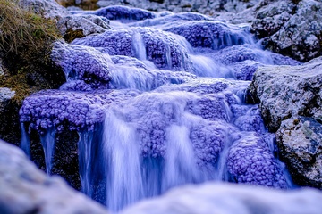 山间蓝紫色流水景观747