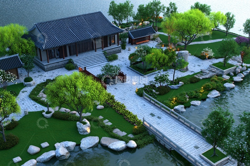 高清大图下载【趣麦麦图】-中式庭院景观效果图576