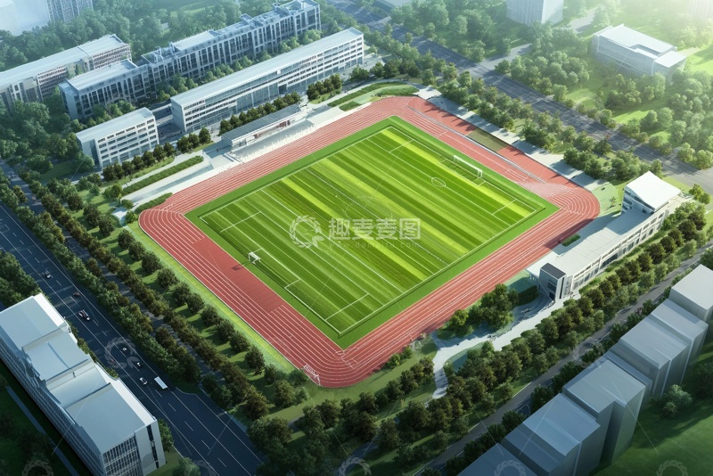 高清大图下载【趣麦麦图】校园体育场鸟瞰图103