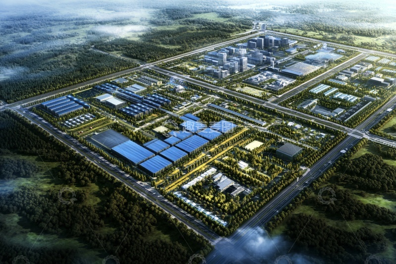 高清大图下载【趣麦麦图】-现代化工业园区鸟瞰图421