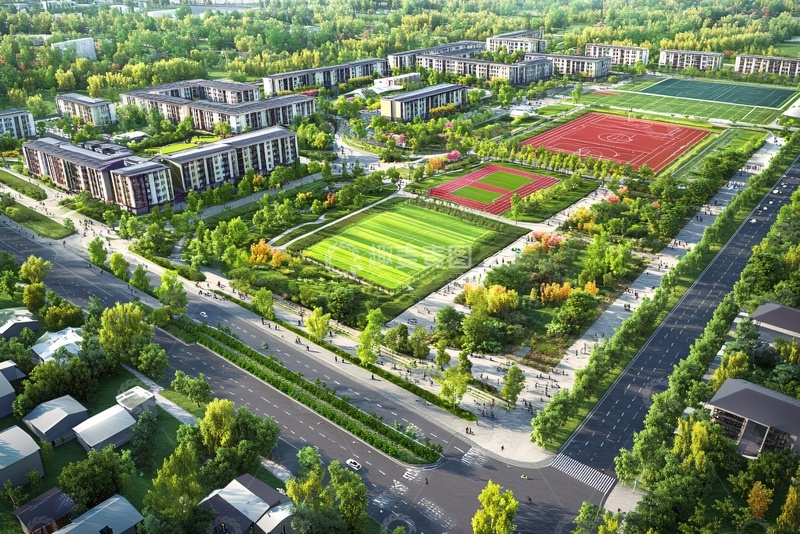高清大图下载【趣麦麦图】校园鸟瞰景观图114