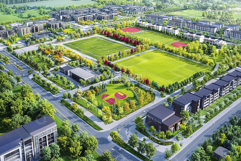 高清大图下载【趣麦麦图】-校园景观鸟瞰效果图420