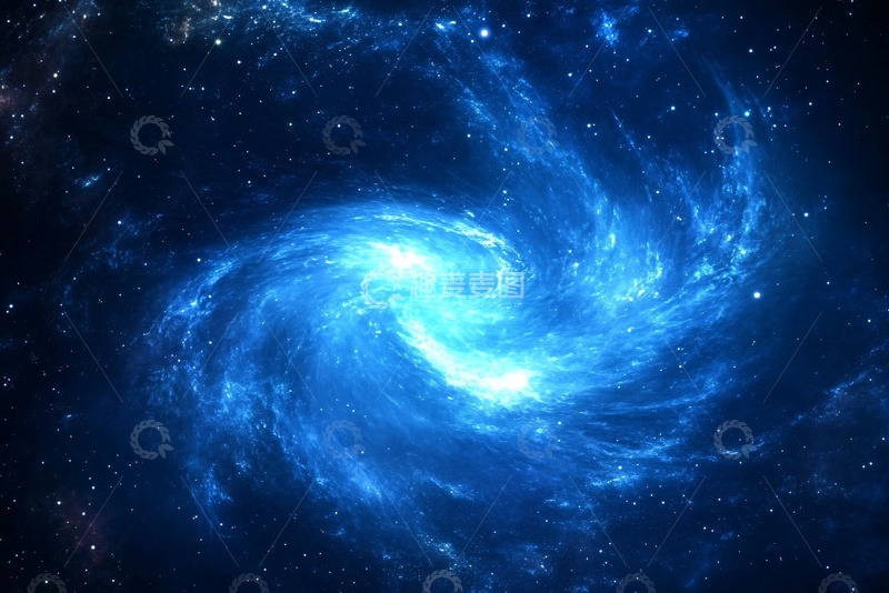高清大图下载【趣麦麦图】蓝色旋涡星空景象685