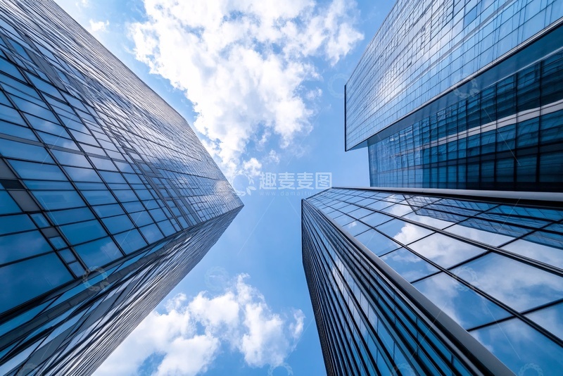 高清大图下载【趣麦麦图】-仰拍城市摩天大楼318