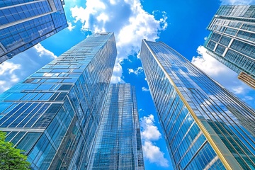 仰视城市摩天大楼景观156