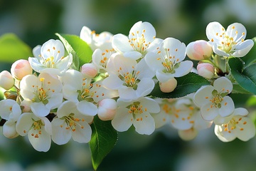 绽放的白色花枝特写693