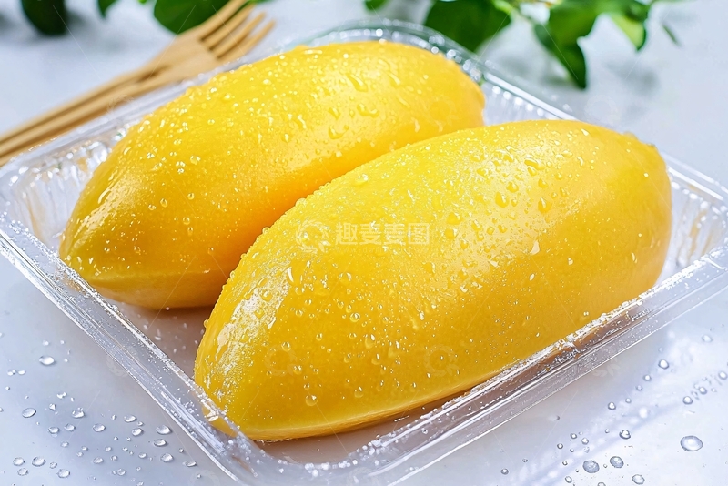 高清大图下载【趣麦麦图】透明盒中新鲜黄芒果621