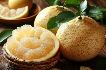 新鲜饱满的柚子静物图391