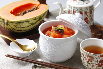 木瓜甜品与茶具组合327