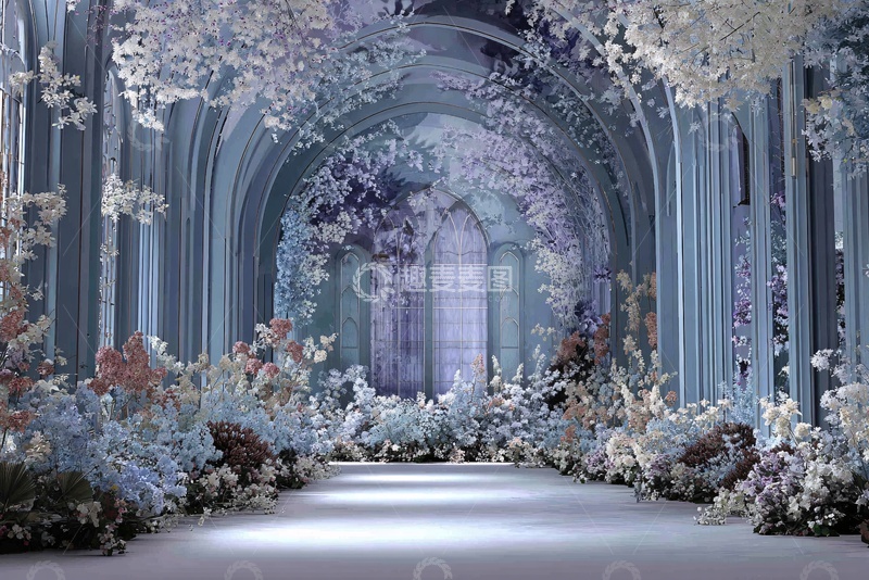 高清大图下载【趣麦麦图】-梦幻蓝紫色花卉婚礼场景268