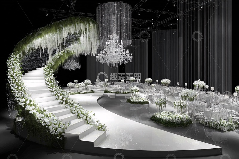 高清大图下载【趣麦麦图】-梦幻白色婚礼场地布置208