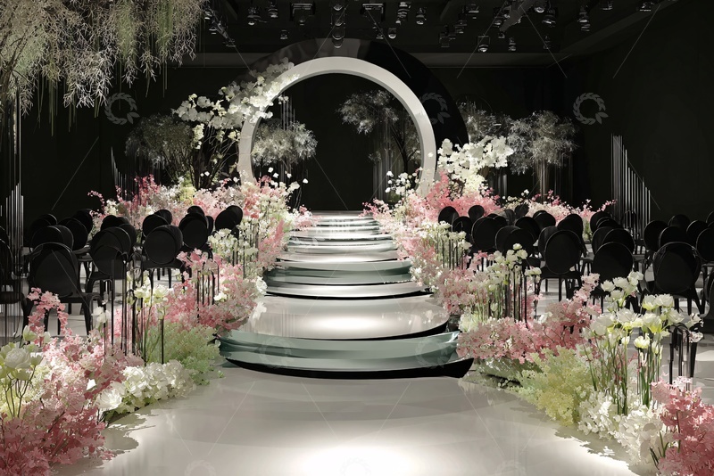 高清大图下载【趣麦麦图】浪漫花卉装饰的婚礼舞台274