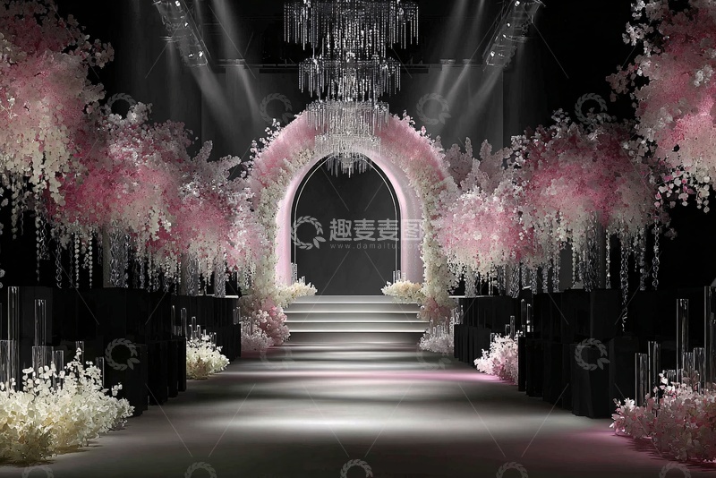 高清大图下载【趣麦麦图】-梦幻粉色系婚礼场景布置772