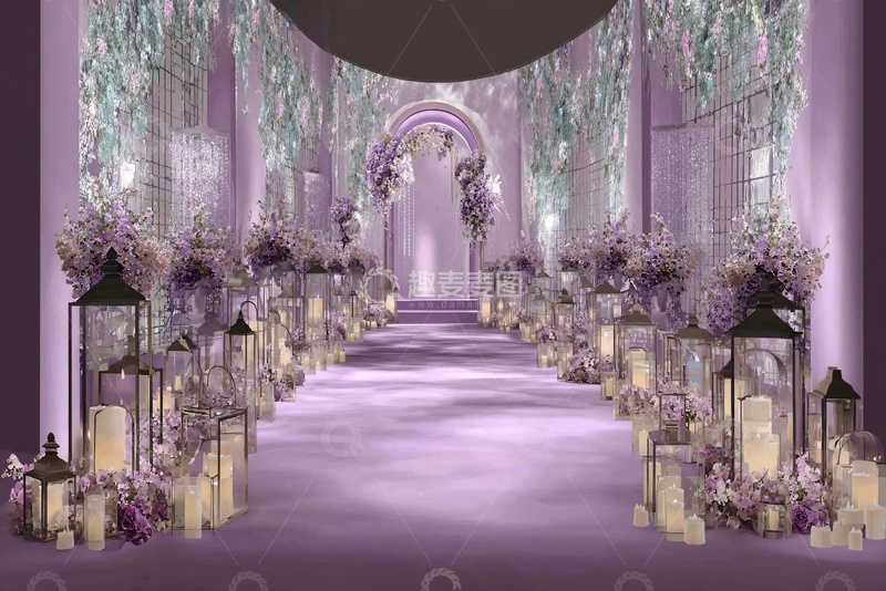 高清大图下载【趣麦麦图】-紫色浪漫婚礼场景布置061