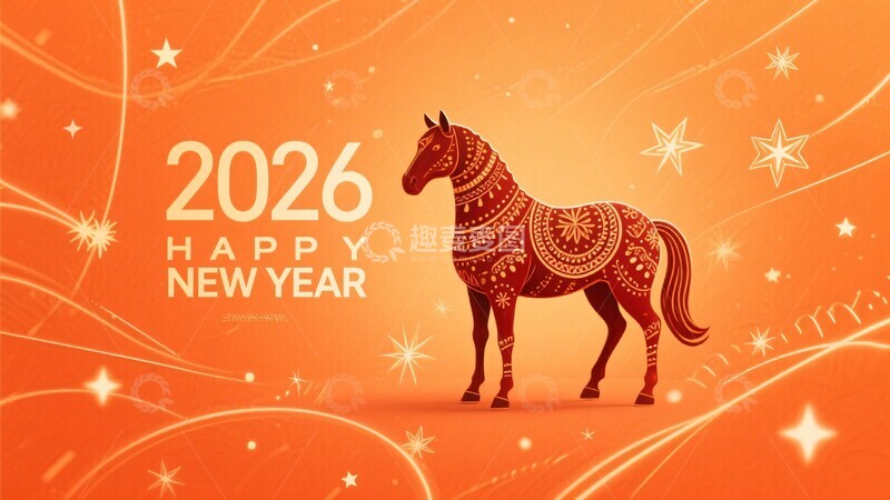 高清大图下载【趣麦麦图】-年新年马主题插画628