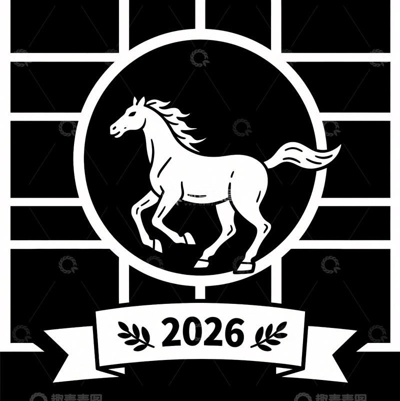高清大图下载【趣麦麦图】-年马主题图案设计443