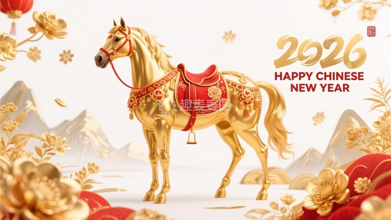 高清大图下载【趣麦麦图】-年中国新年金马插画553