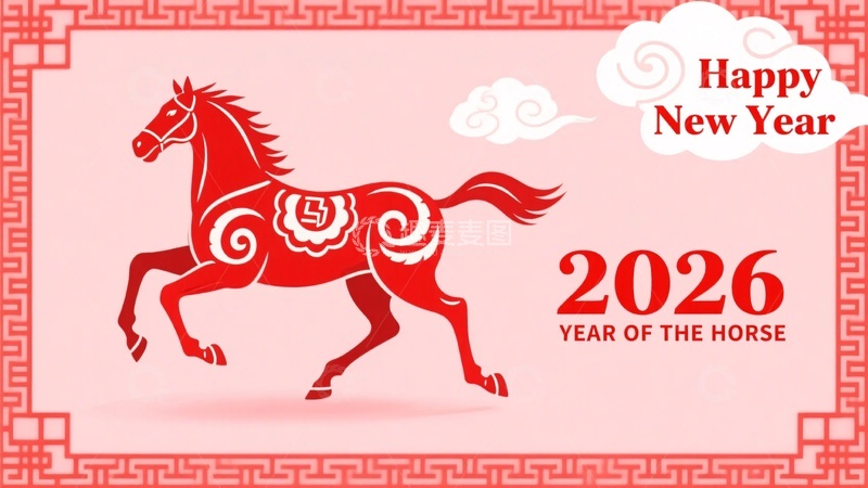 高清大图下载【趣麦麦图】年马年新年插画899