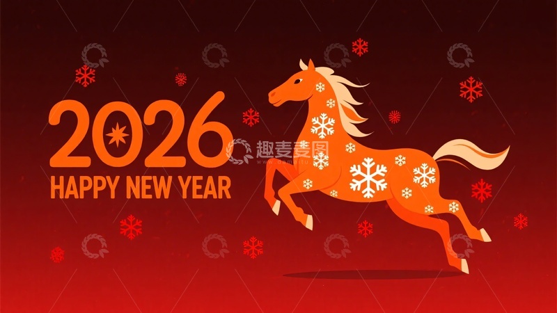 高清大图下载【趣麦麦图】-新年马主题插画652
