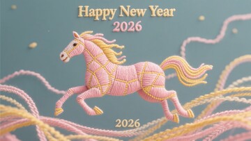 年新年主题粉色奔马插画201