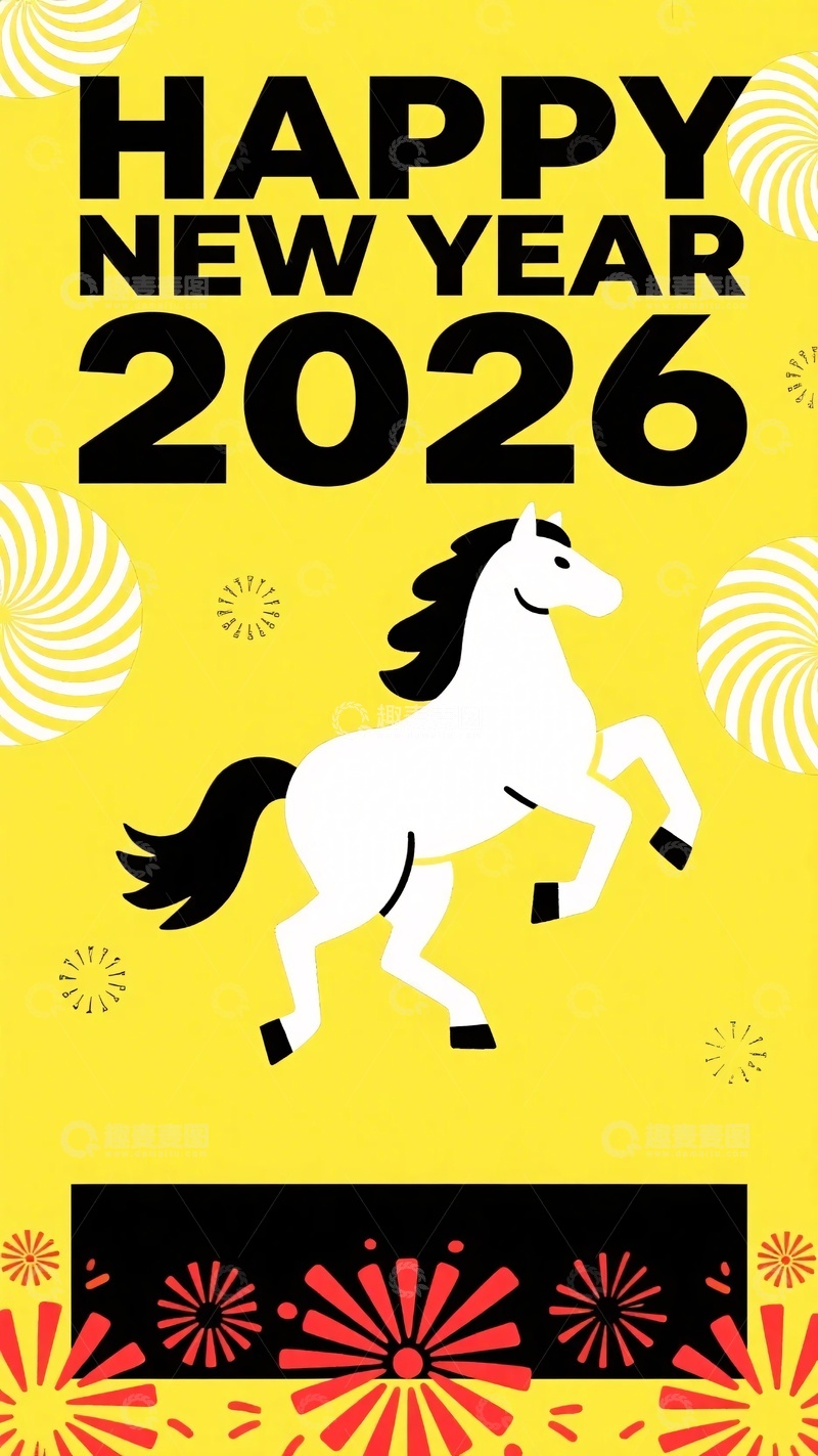高清大图下载【趣麦麦图】新年贺卡插画672