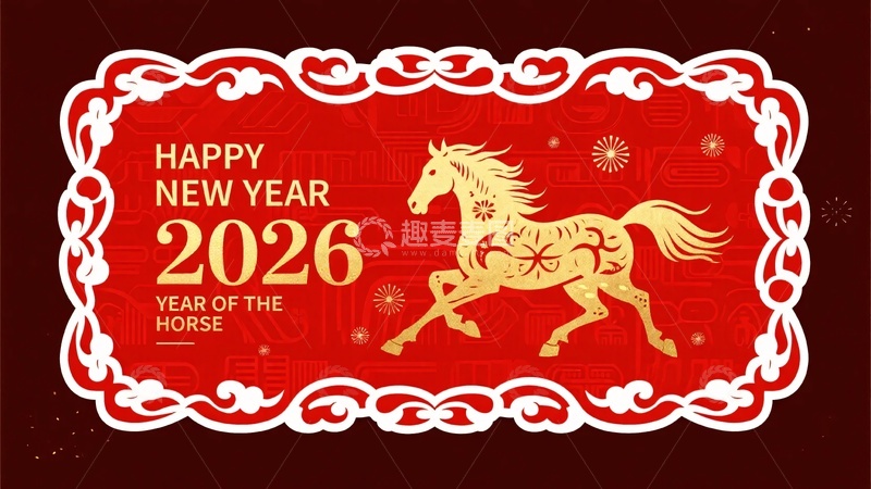 高清大图下载【趣麦麦图】年马年新年插画714