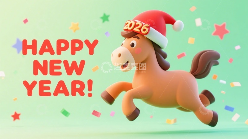 高清大图下载【趣麦麦图】小马贺新年877