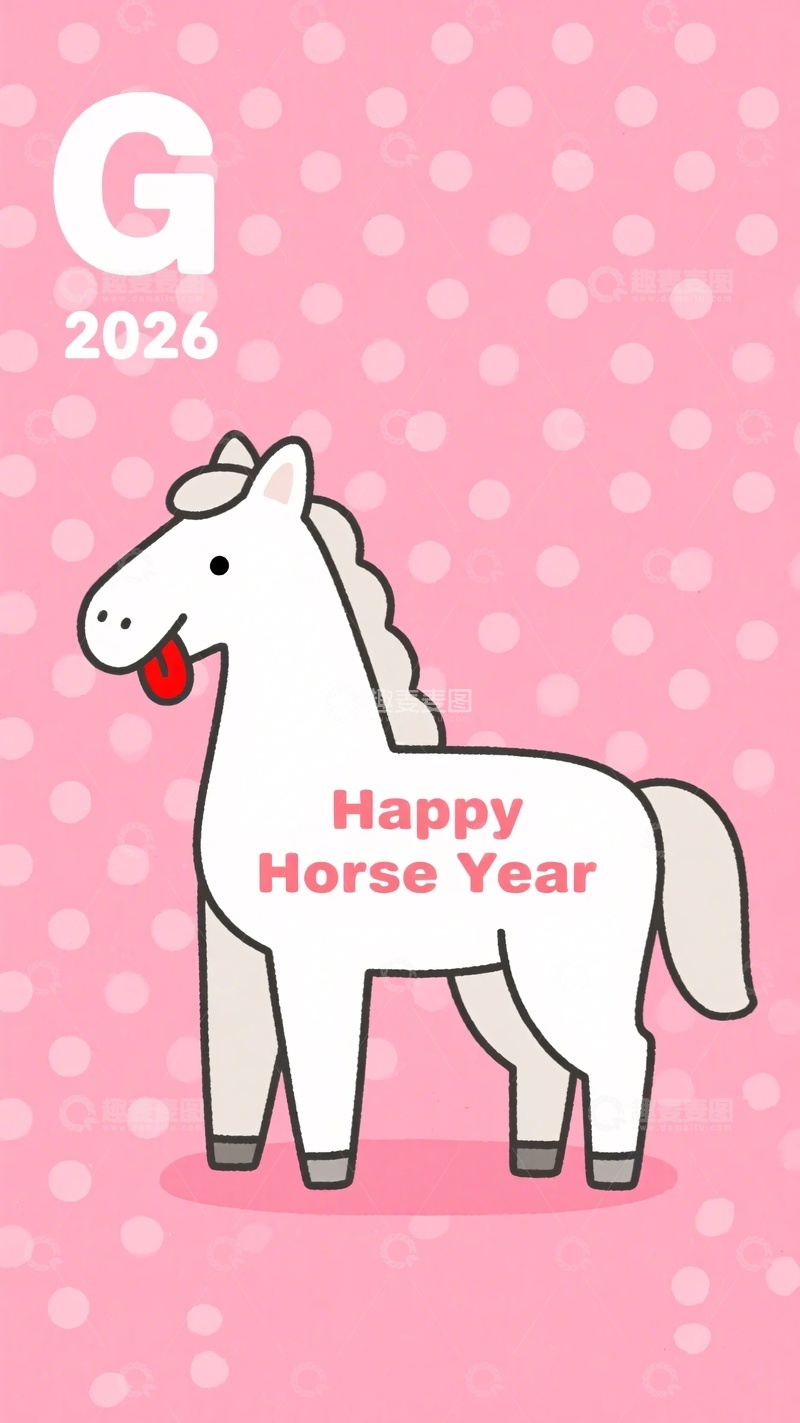 高清大图下载【趣麦麦图】年马年主题插画053