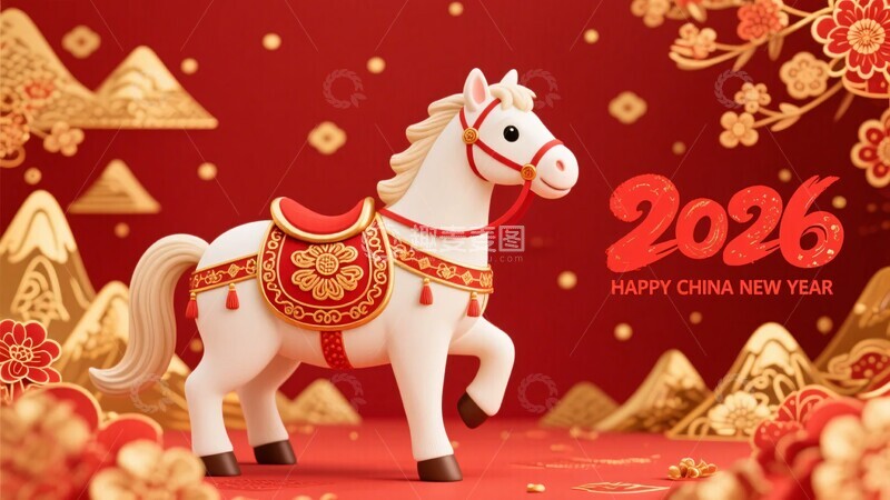 高清大图下载【趣麦麦图】年中国新年装饰小马800