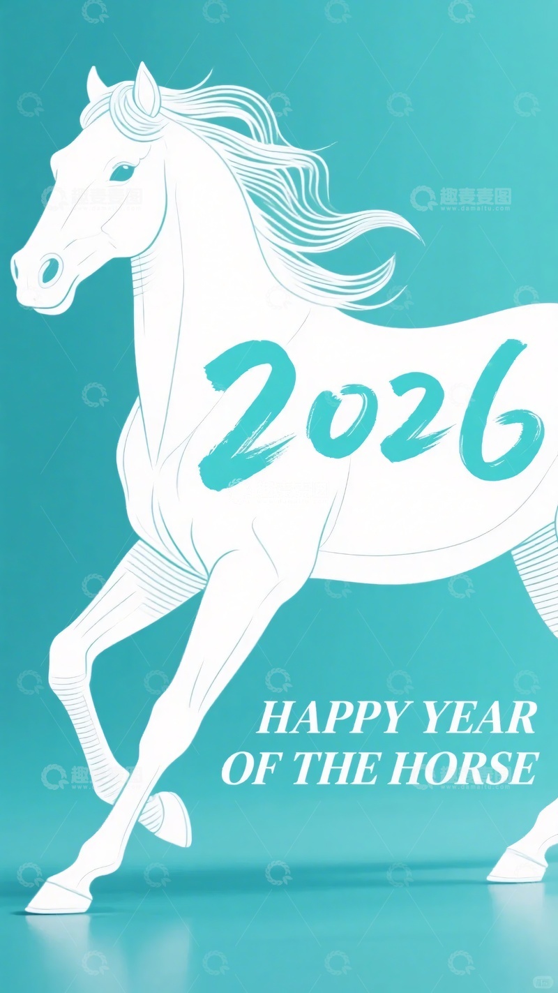 高清大图下载【趣麦麦图】-年马年主题插画468