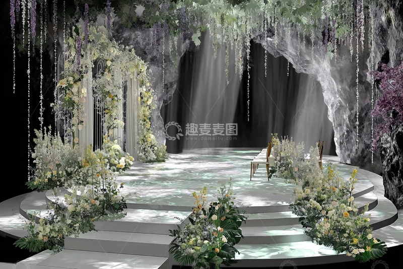 高清大图下载【趣麦麦图】浪漫花卉婚礼场景布置023