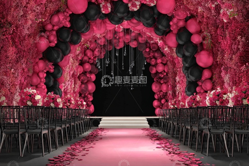 高清大图下载【趣麦麦图】粉色系浪漫婚礼场景布置886