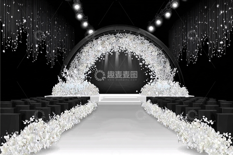 高清大图下载【趣麦麦图】黑白风格婚礼舞台布置119