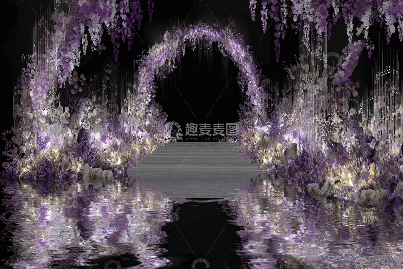 高清大图下载【趣麦麦图】-紫色梦幻花卉婚礼场景539