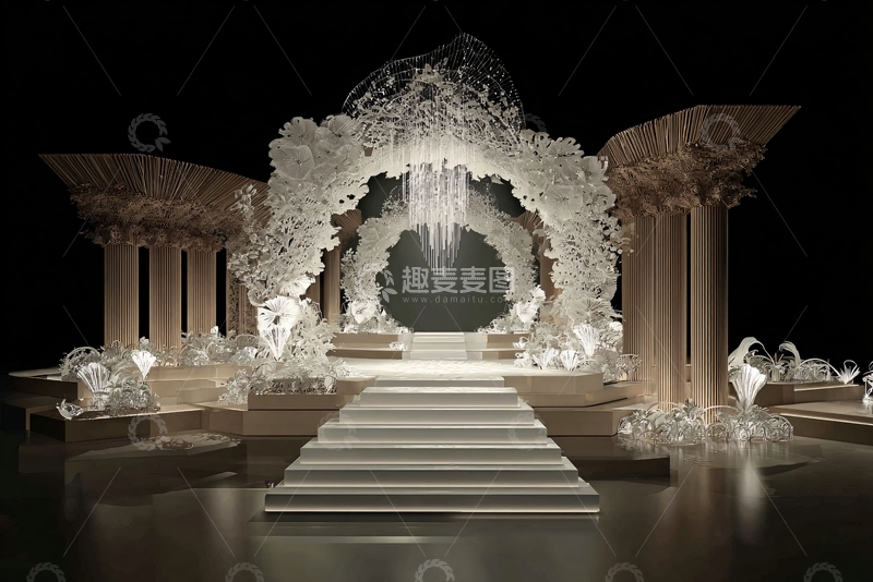 高清大图下载【趣麦麦图】-梦幻精致的婚礼舞台场景037