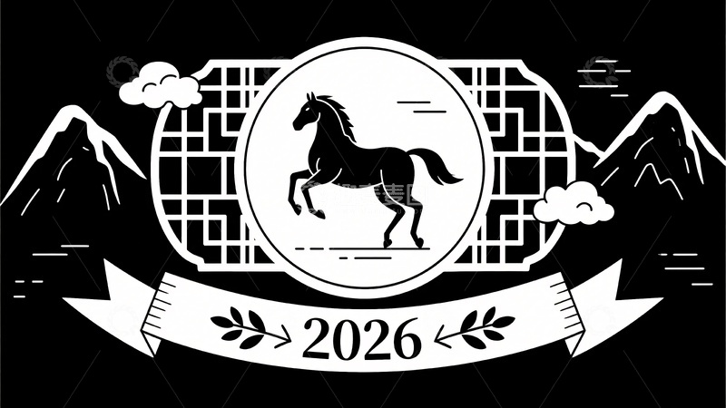 高清大图下载【趣麦麦图】-年马主题插画图案269