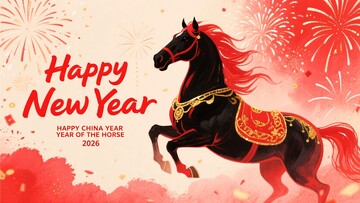 新年黑马插画贺图847