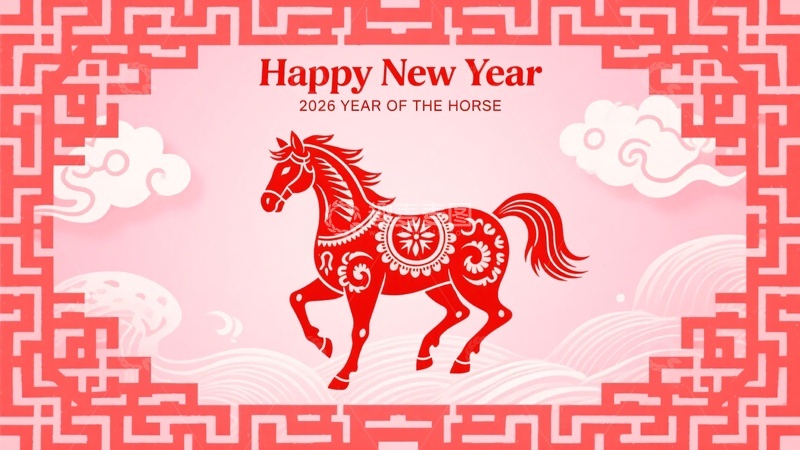 高清大图下载【趣麦麦图】-马年新年插画446
