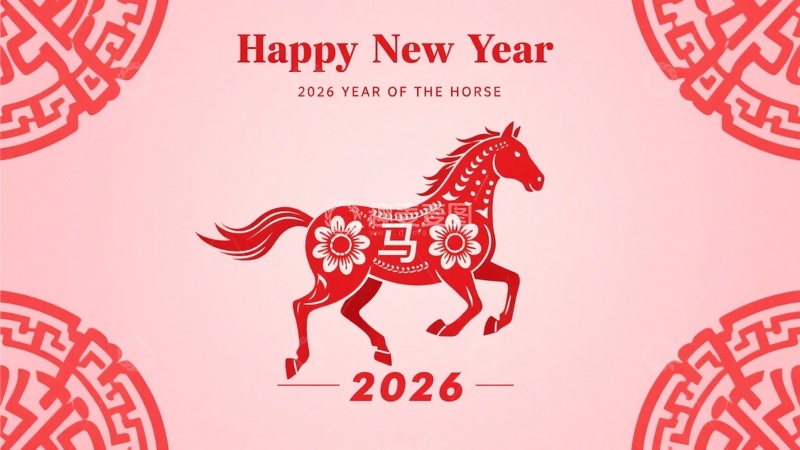 高清大图下载【趣麦麦图】年马年新年插画891