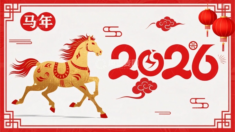 高清大图下载【趣麦麦图】-马年主题插画146