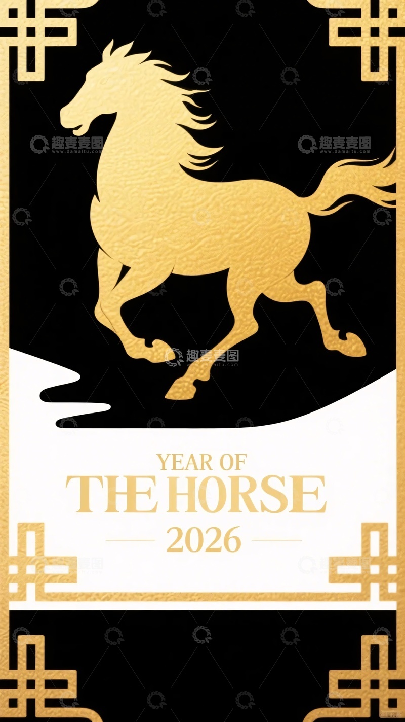 高清大图下载【趣麦麦图】-年马年主题插画837