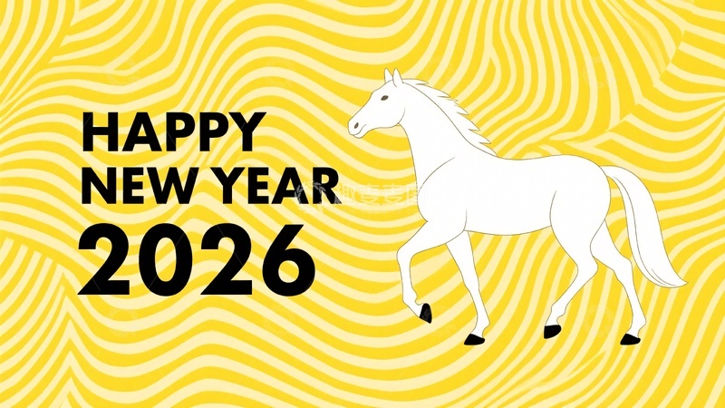 高清大图下载【趣麦麦图】-新年白马插画726