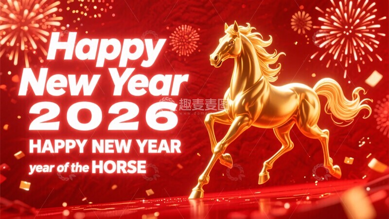 高清大图下载【趣麦麦图】年新年金马贺岁图841