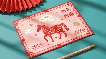新年主题红色马年装饰画413